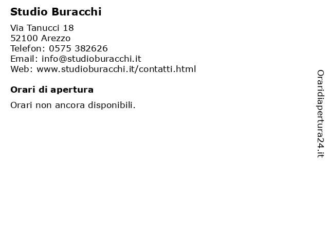 Orari di apertura Studio Buracchi Via Tanucci